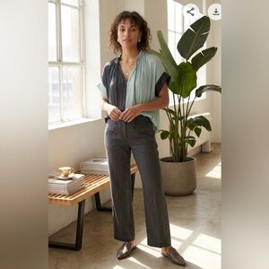 Current Air Color Block V Neck Drapey Top Size S